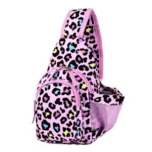 Choco Mocha Kids Sling Backpack Girls Leopard Print Crossbody Bag Mini Backpack